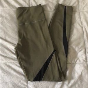 Forever 21 green leggings with mesh